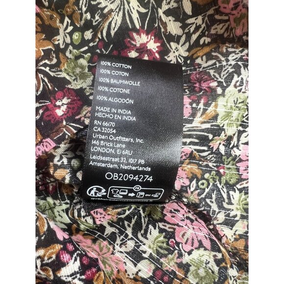 Free People Daybreak Floral Print Long Sleeve Shirt With Ruffle Details Large - Picture 15 of 15